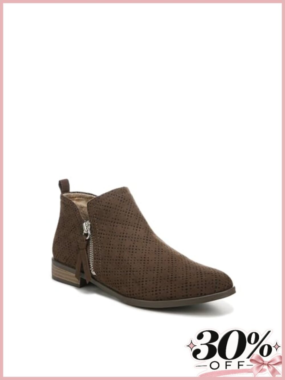 Dr. Scholl's Rate Zip Ankle Bootie Recycled Fabric Comfort